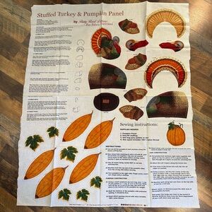 Patty Reed Designs "Stuffed Turkey & Pumpkin" cut-and-sew fabric panel